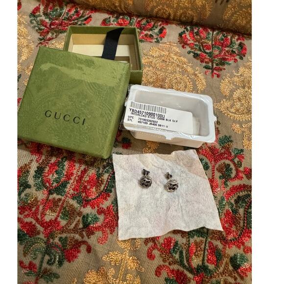 GUCCI Interlocking G Sterling Silver Earrings - Picture 1 of 5
